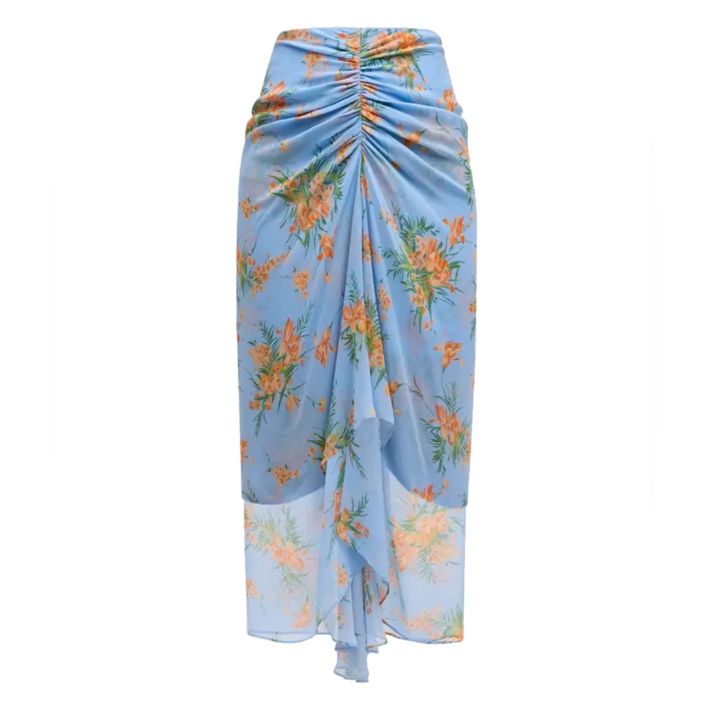 Veronica Beard Sira Gathered Floral Skirt